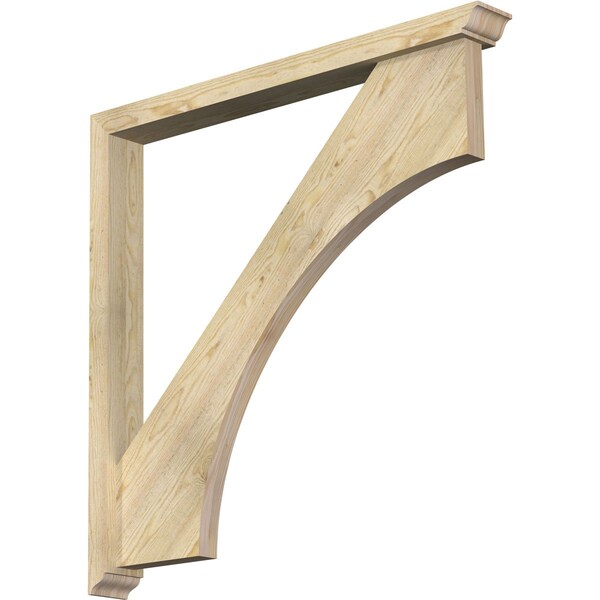 Ekena Millwork Westlake Traditional Rough Sawn Bracket w/ Offset Brace, Douglas Fir, 4"W x 38"D x 38"H BKT0402X38X38WTL01RDF - main
